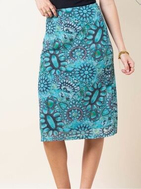 Turquoise Jewels Mesh Skirt